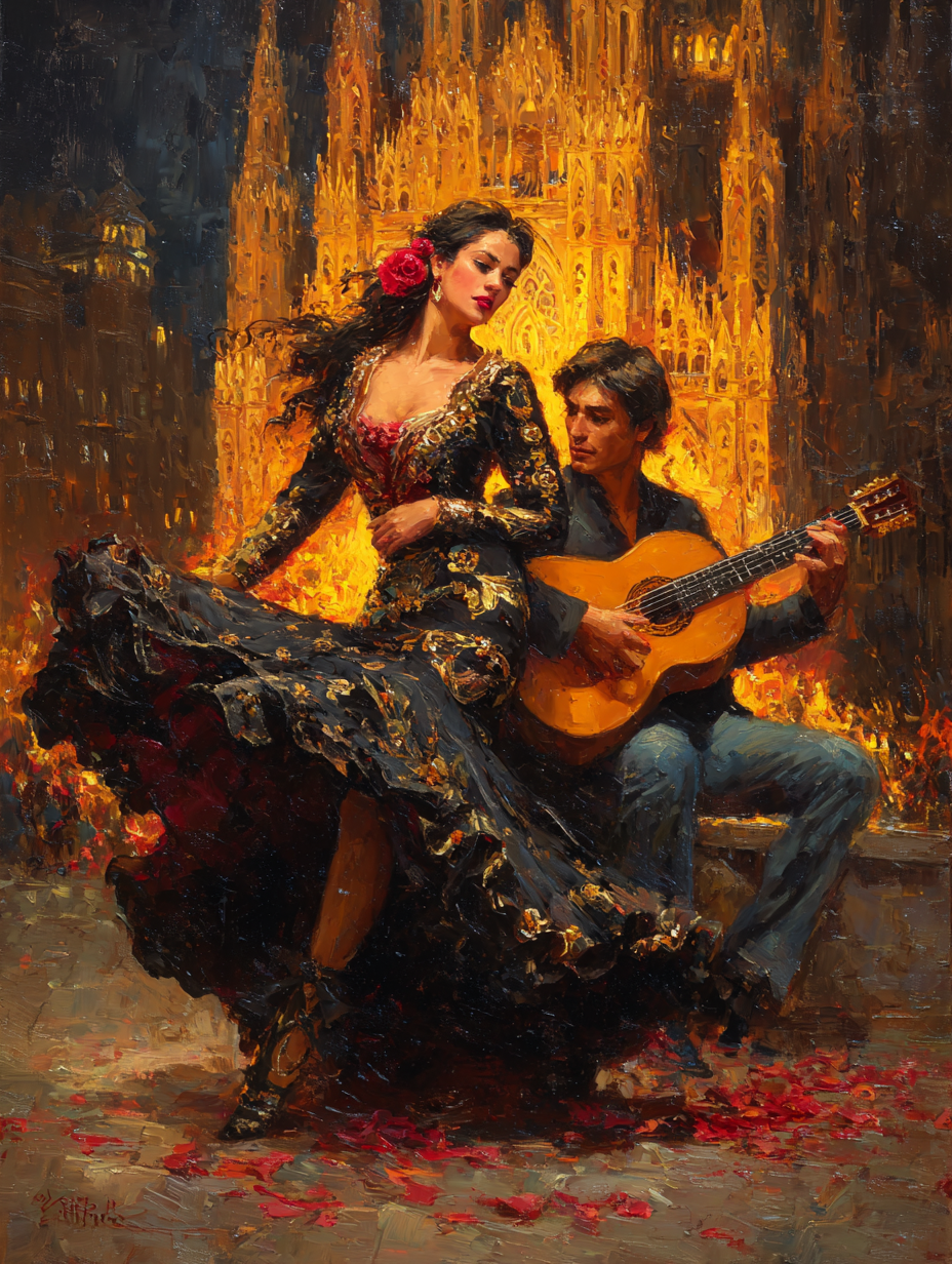 Flamenco Fire in Barcelona I — Fine Art Print